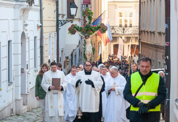 Slvnostn procesia s jubilejnm krom viedla do Katedrly svtho Martina. Snmka: Erika Litvkov